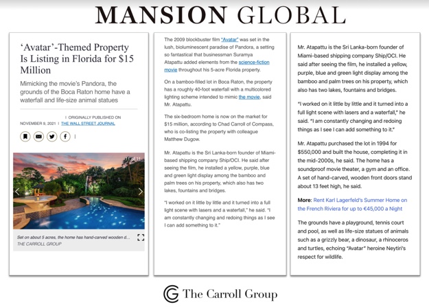 Avatar’-Themed Property Is Listing in Florida for $15 Million