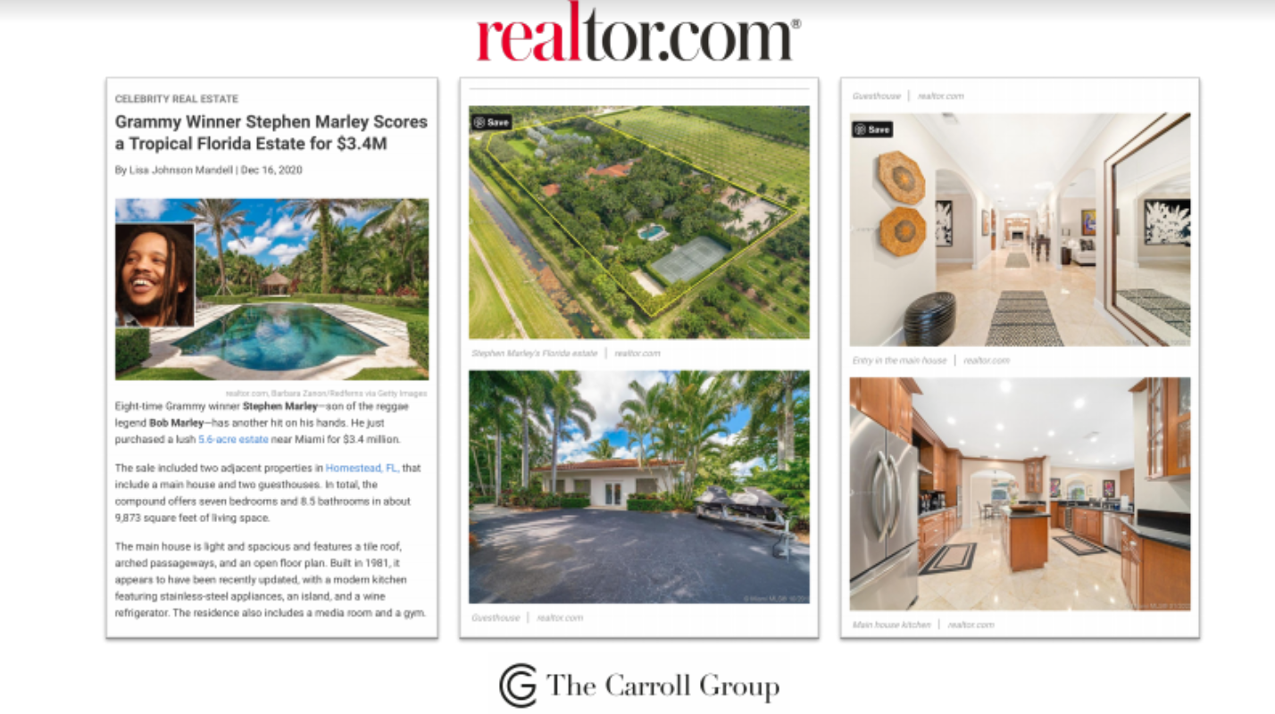 Grammy Winner Stephen Marley Scores a Tropical Florida Estate for $3.4M