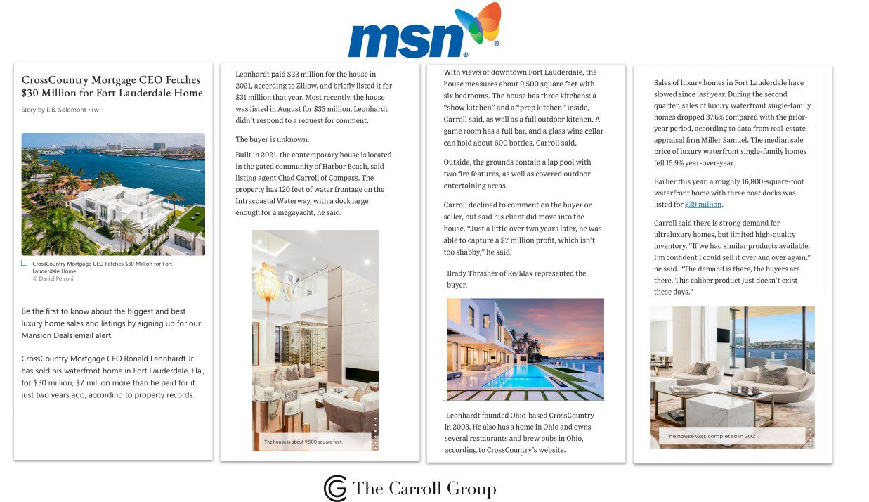 CrossCountry Mortgage CEO Fetches $30 Million for Fort Lauderdale Home