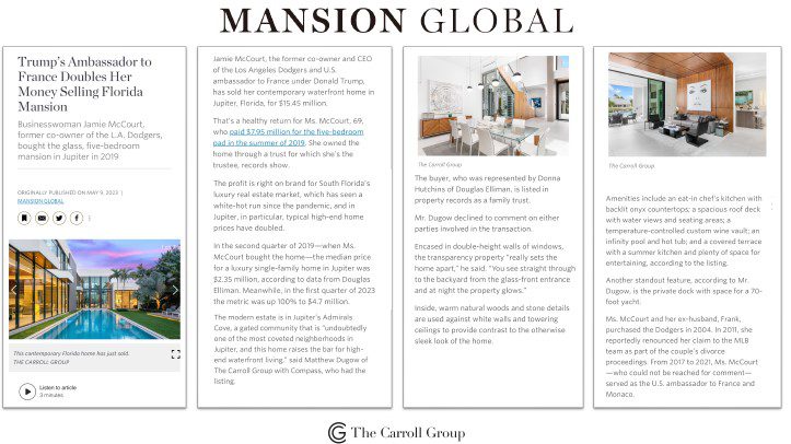 Trump’s Ambassador to France Doubles Her Money Selling Florida Mansion