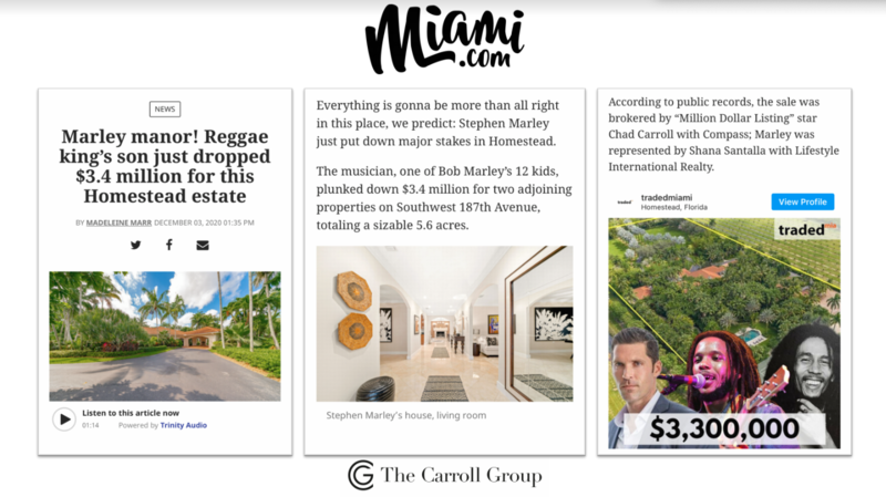 Marley manor! Reggae king’s son just dropped $3.4 million for this Homestead estate