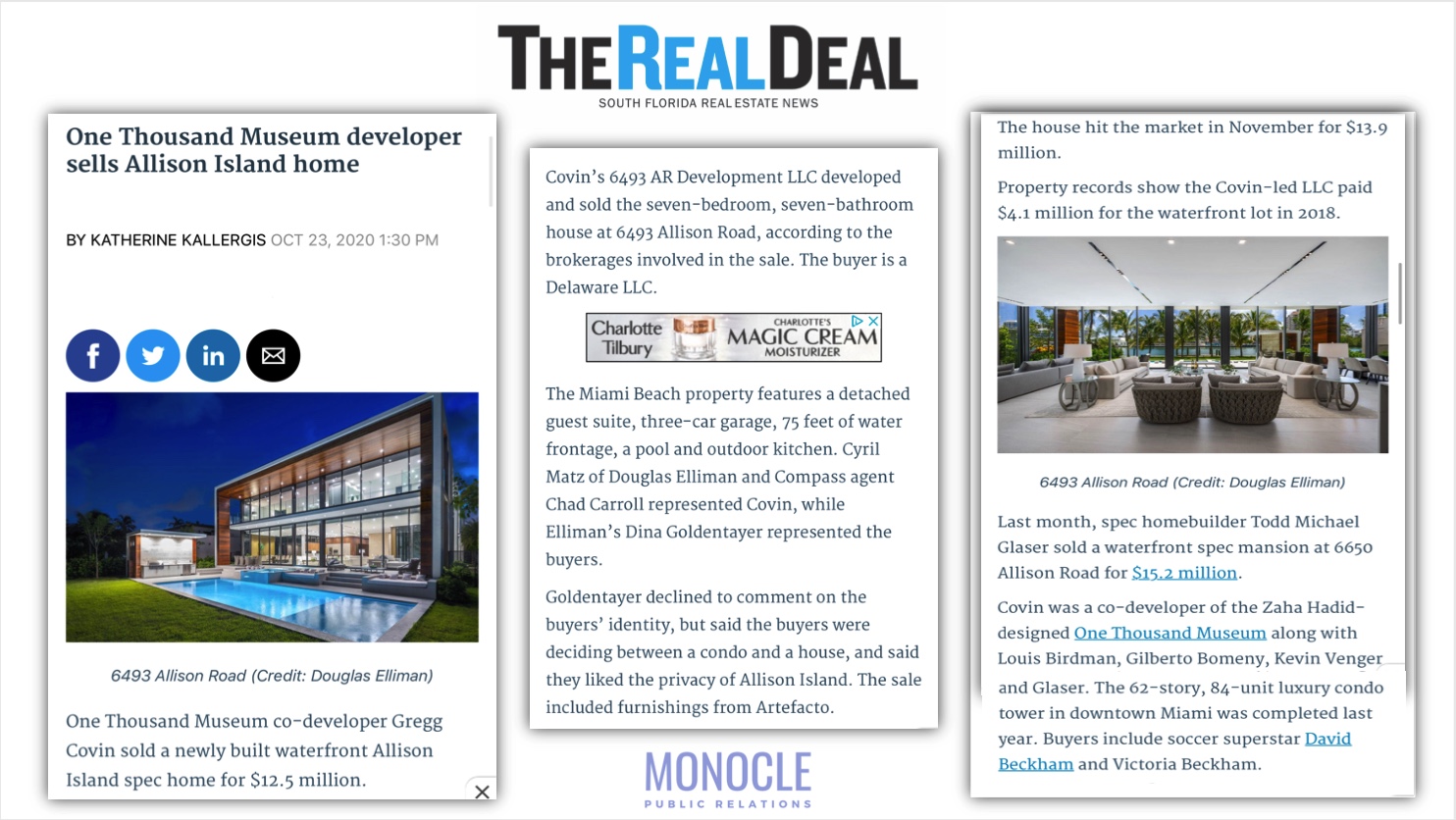 One Thousand Museum developer sells Allison Island home