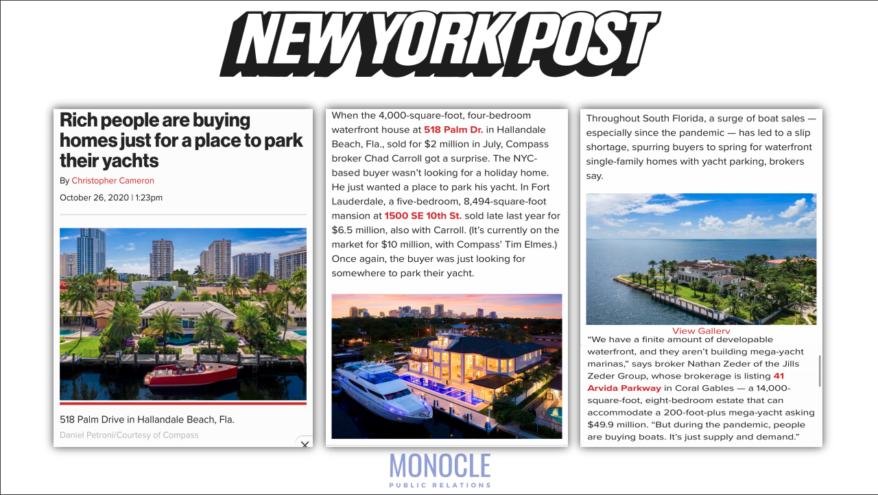 Rich People are buying homes just for a place to park their yachts