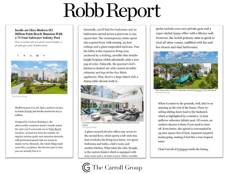 Inside an Ultra-Modern $13 Million Palm Beach Mansion With a 75-Foot Saltwater Infinity Pool