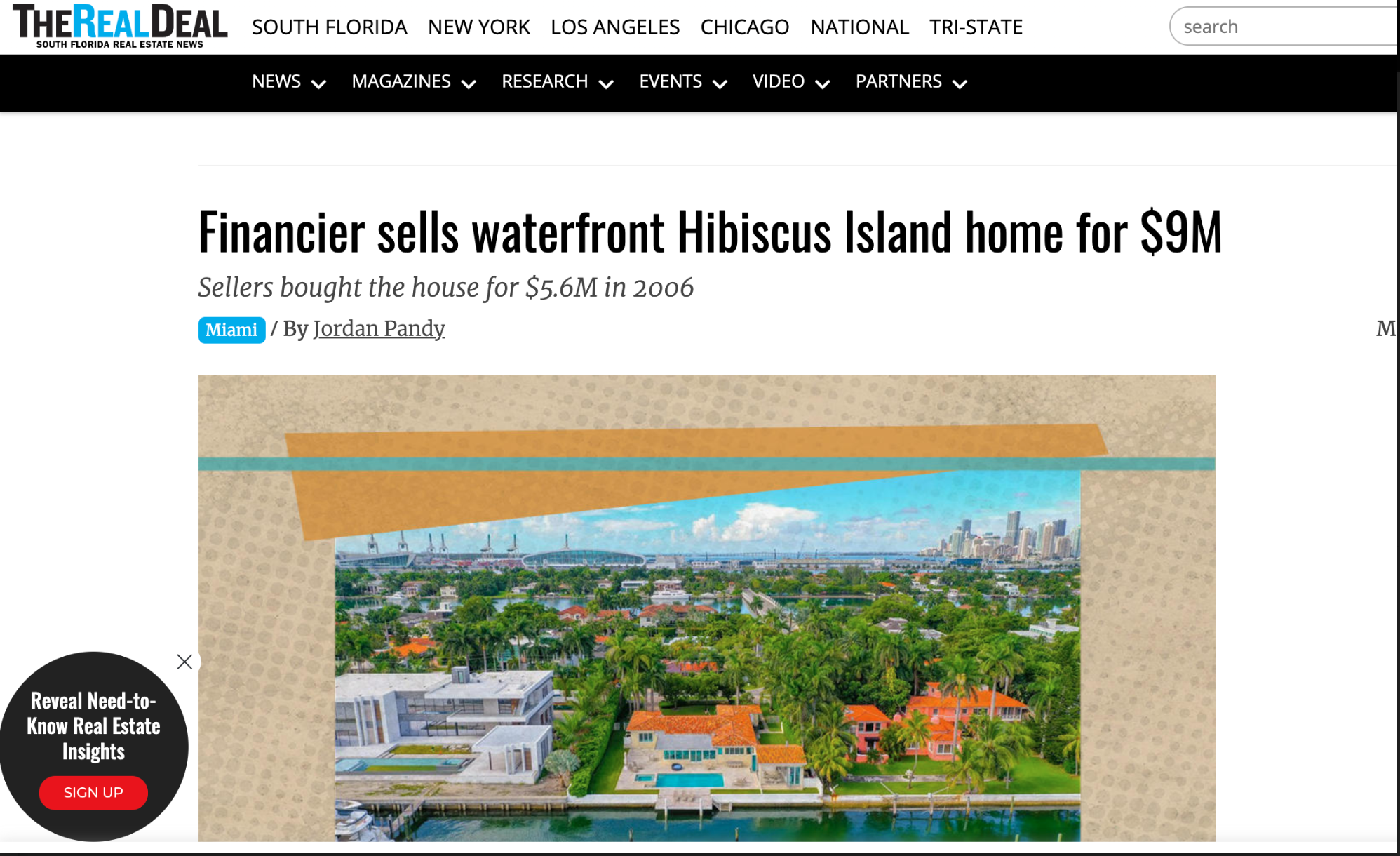 Financier sells waterfront Hibiscus Island home for $9M