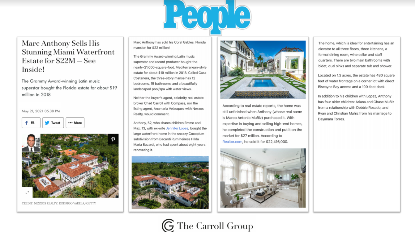 Marc Anthony Sells His Stunning Miami Waterfront Estate for $22M — See Inside!