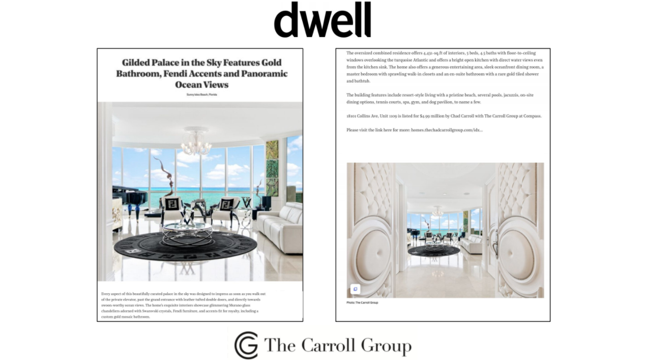 Gilded Palace in the Sky Features Gold Bathroom, Fendi Accents and Panoramic Ocean Views