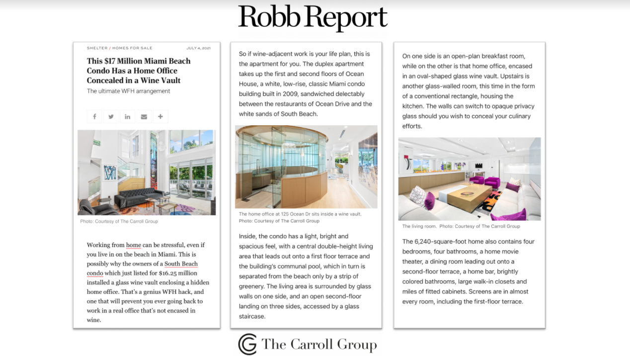 This $17 Million Miami Beach Condo Has a Home Office Concealed in a Wine Vault