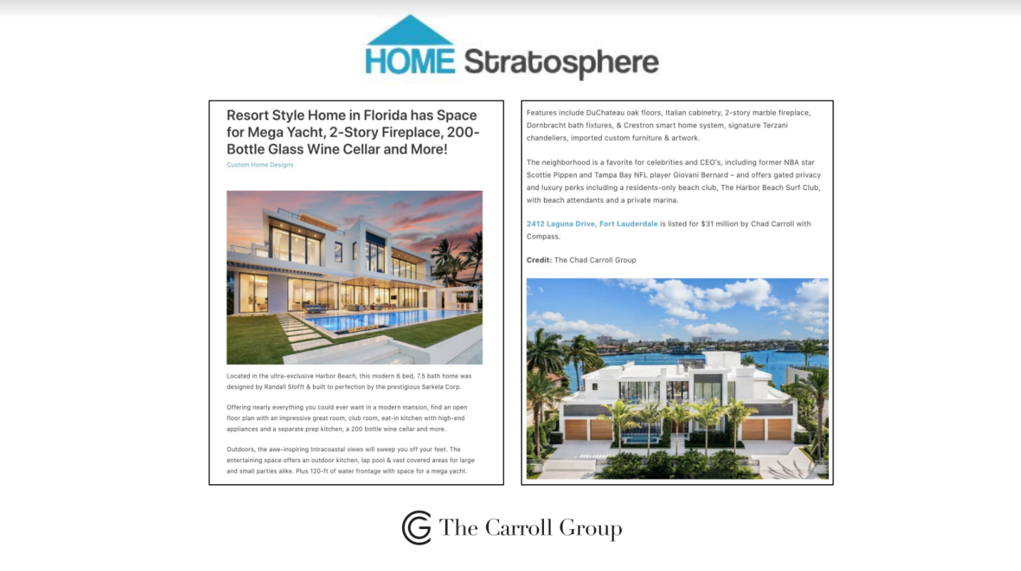 Resort Style Home in Florida has Space for Mega Yacht, 2-Story Fireplace, 200-Bottle Glass Wine Cellar and More!