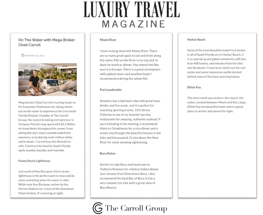 On The Water with Mega Broker Chad Carroll