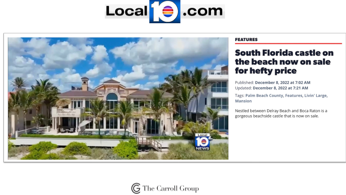 South Florida castle on the beach now on sale for hefty price