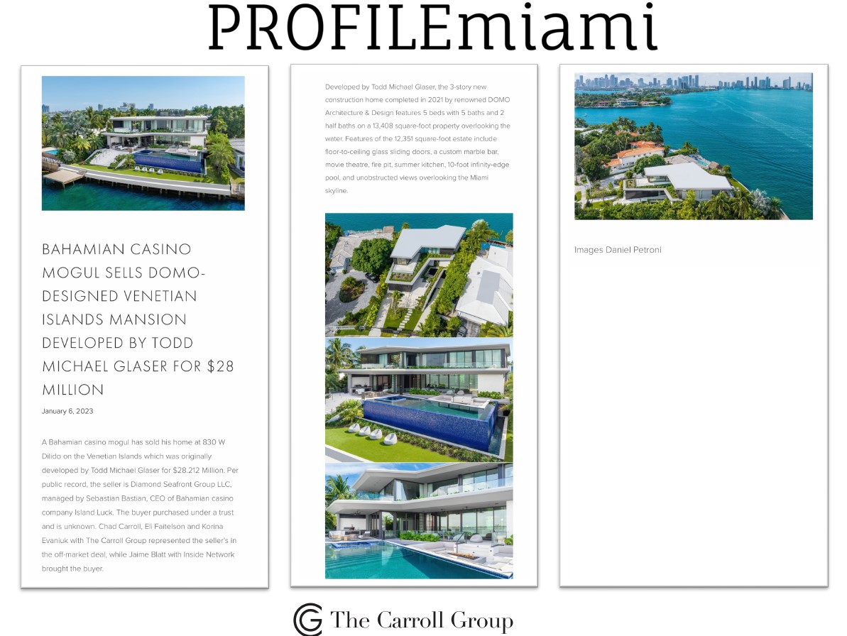 Bahamian Casino Mogul Sells DOMO-Designed Venetian Islands Mansion Developed By Todd Michael Glaser For $28 Million