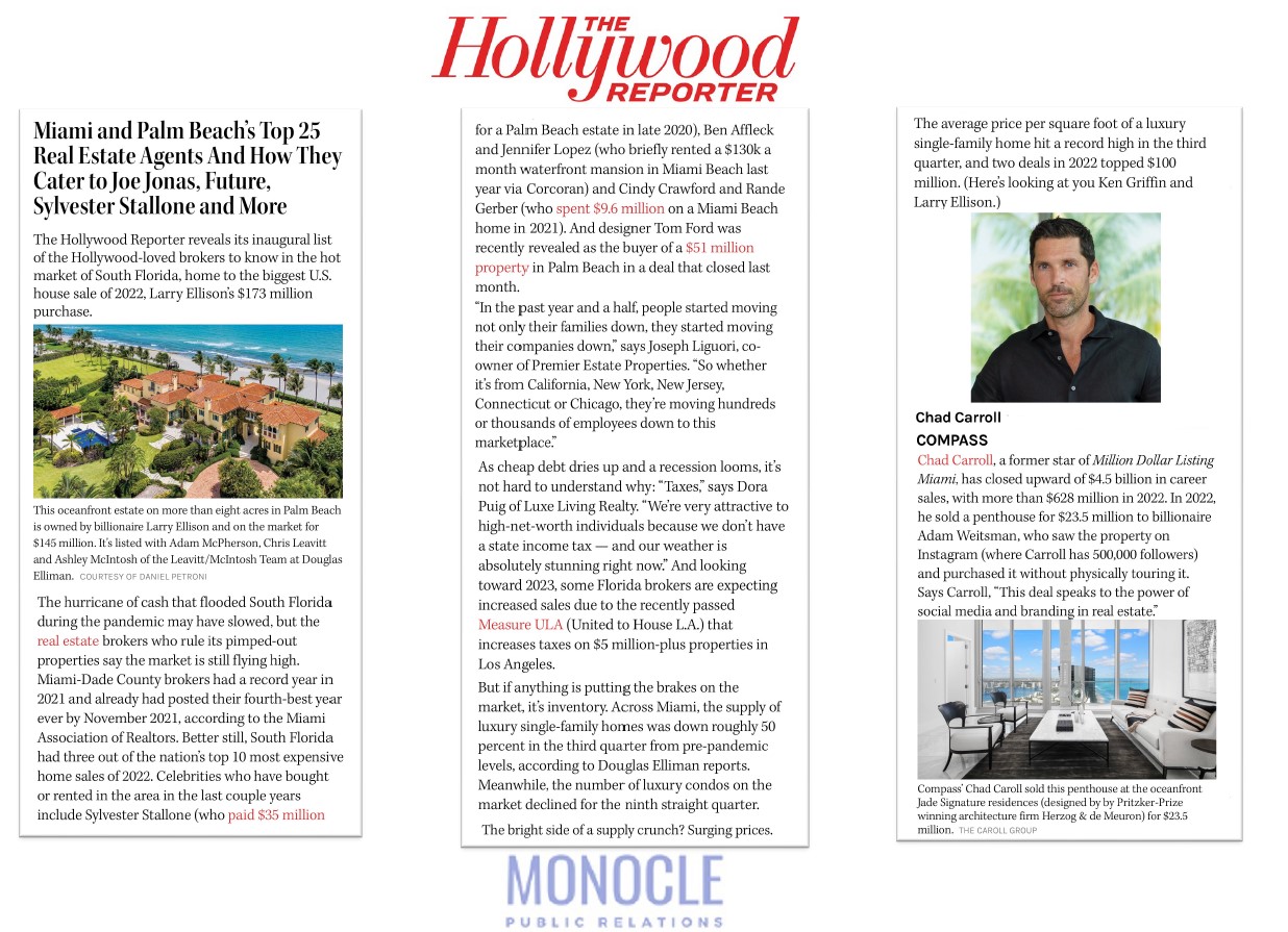 Miami and Palm Beach’s Top 25 Real Estate Agents And How They Cater to Joe Jonas, Future, Sylvester Stallone and More