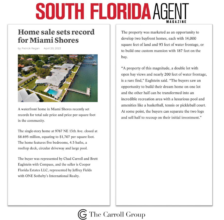 Home sale sets record for Miami Shores