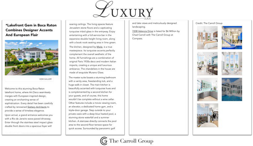 Lakefront Gem in Boca Raton Combines Designer Accents And European Flair