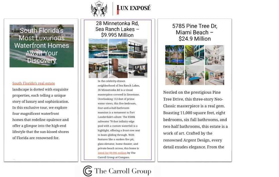 South Florida’s Most Luxurious Waterfront Homes Await Your Discovery