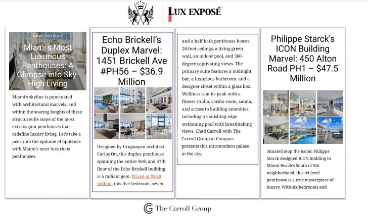 Miami’s Most Luxurious Penthouses: A Glimpse into Sky-High Living