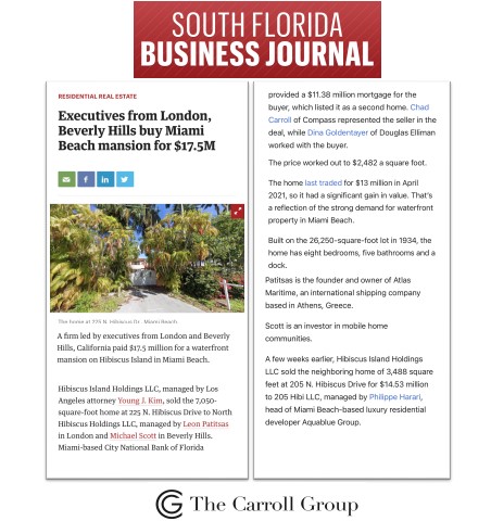 Executives from London, Beverly Hills buy Miami Beach mansion for $17.5M