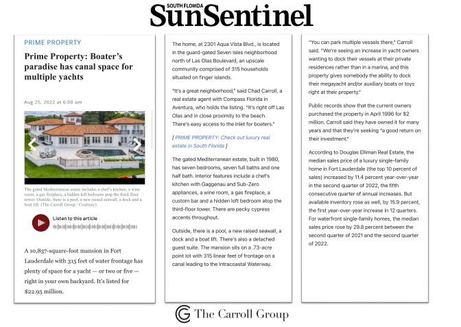 Prime Property: Boater’s paradise has canal space for multiple yachts