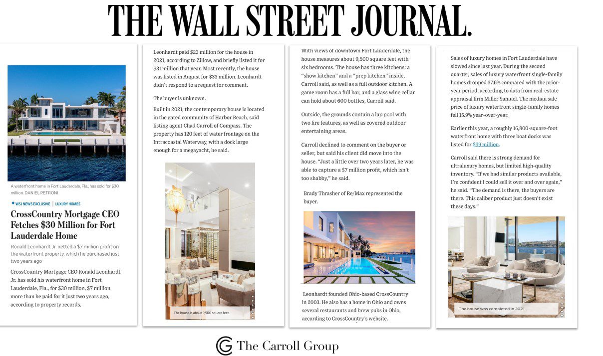 CrossCountry Mortgage CEO Fetches $30 Million for Fort Lauderdale Home