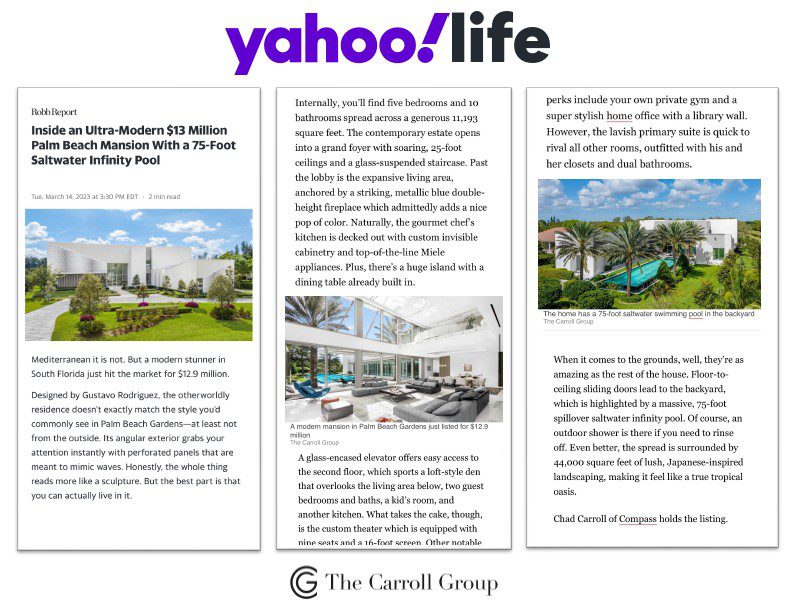 Inside an Ultra-Modern $13 Million Palm Beach Mansion With a 75-Foot Saltwater Infinity Pool