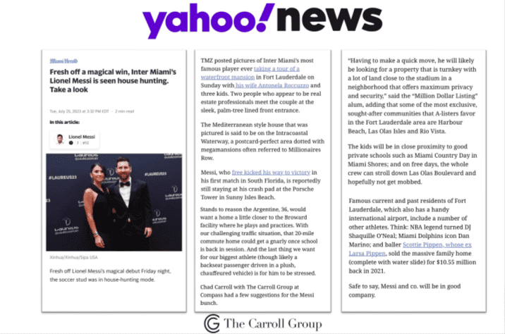 Fresh off a magical win, Inter Miami’s Lionel Messi is seen house hunting. Take a look