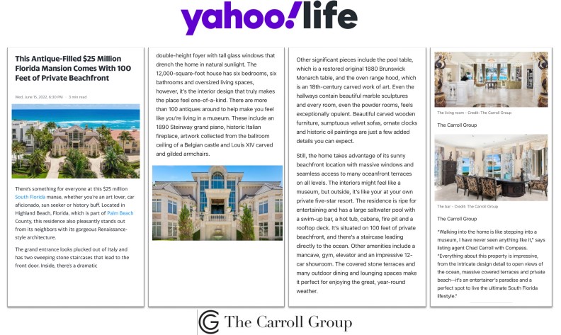 This Antique-Filled $25 Million Florida Mansion Comes With 100 Feet of Private Beachfront