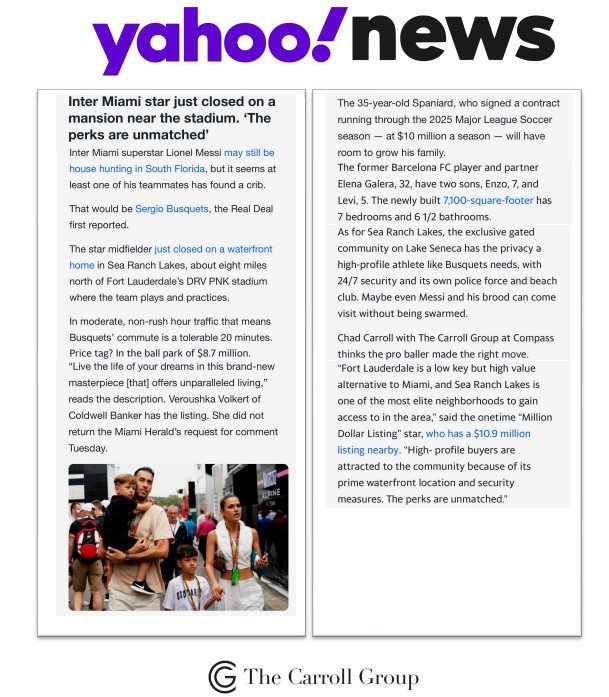 Inter Miami star just closed on a mansion near the stadium. ‘The perks are unmatched’