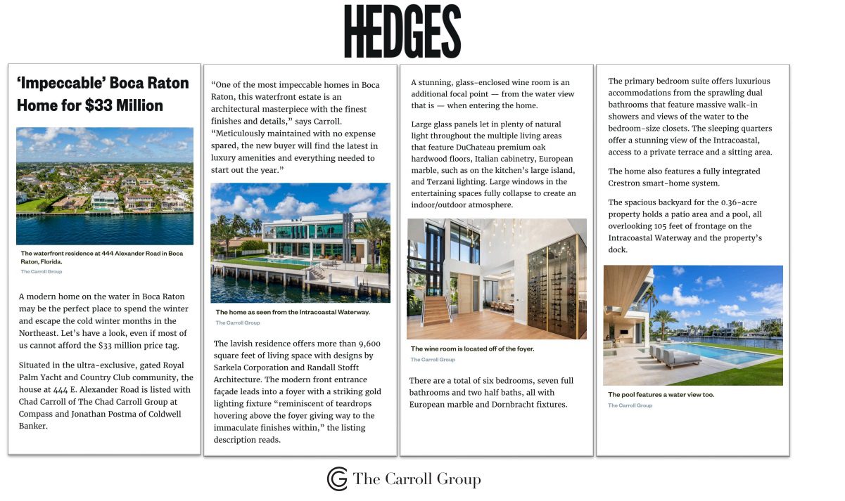 ‘Impeccable’ Boca Raton Home for $33 Million