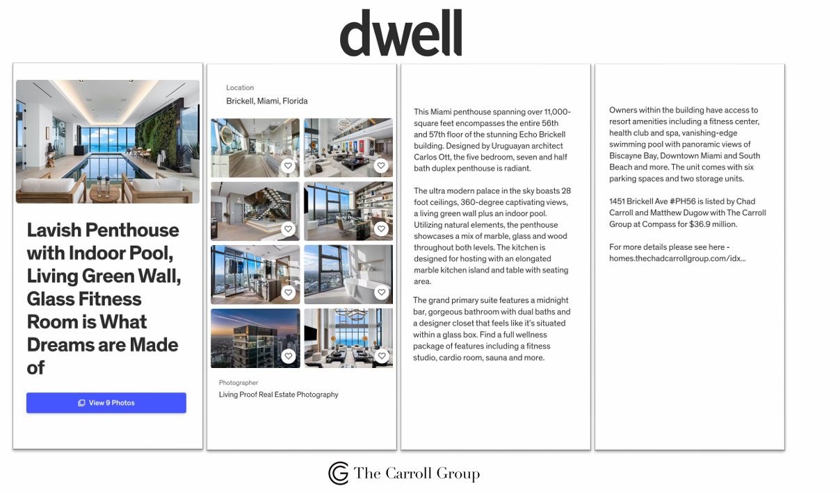 Lavish Penthouse with Indoor Pool, Living Green Wall, Glass Fitness Room is What Dreams are Made of