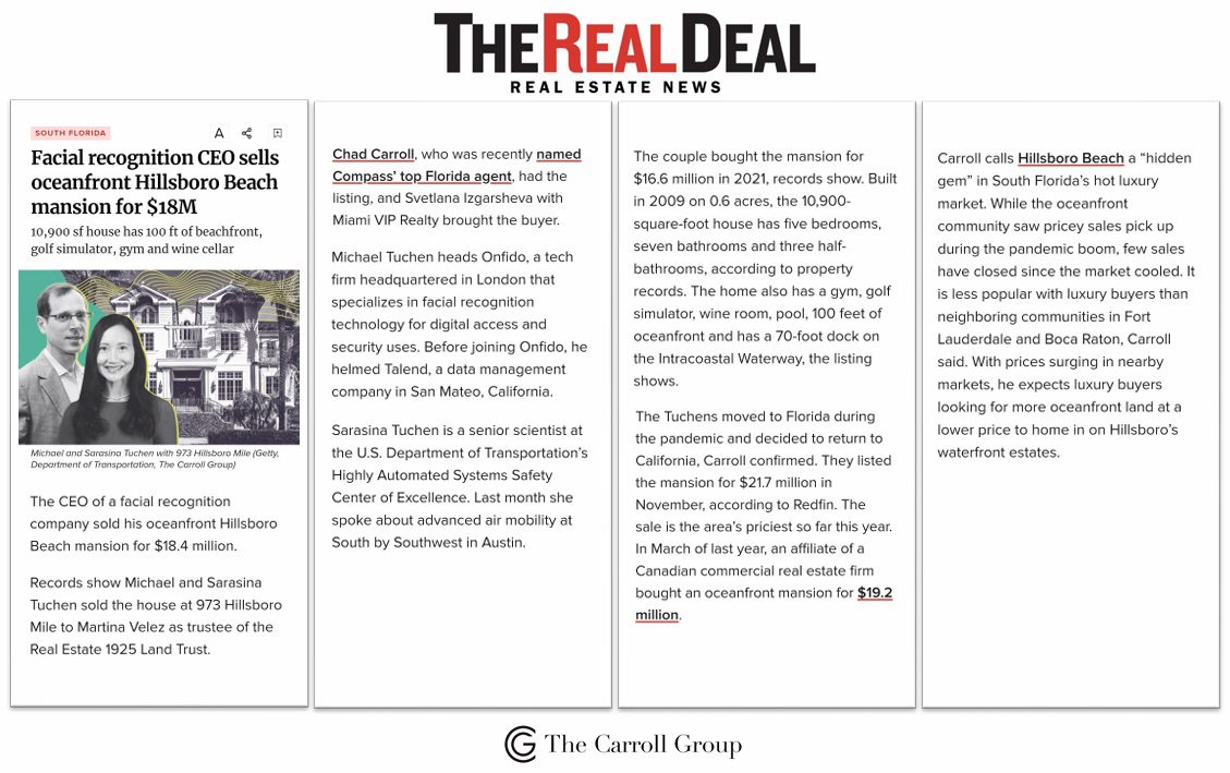 Facial recognition CEO sells oceanfront Hillsboro Beach mansion for $18M