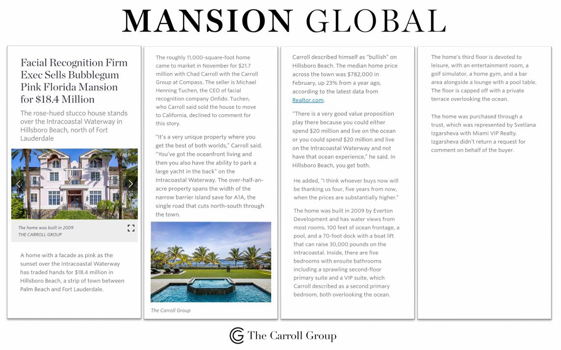 Facial Recognition Firm Exec Sells Bubblegum Pink Florida Mansion for $18.4 Million