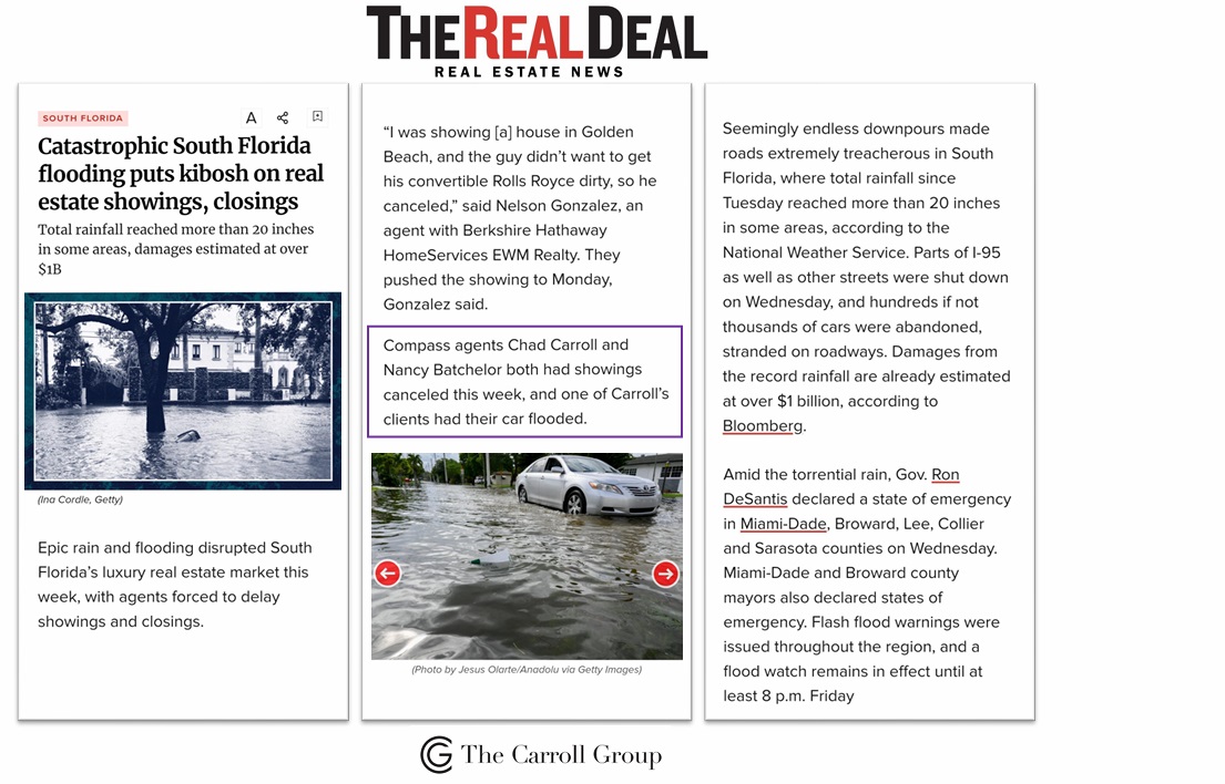 Catastrophic South Florida flooding puts kibosh on real estate showings, closings
