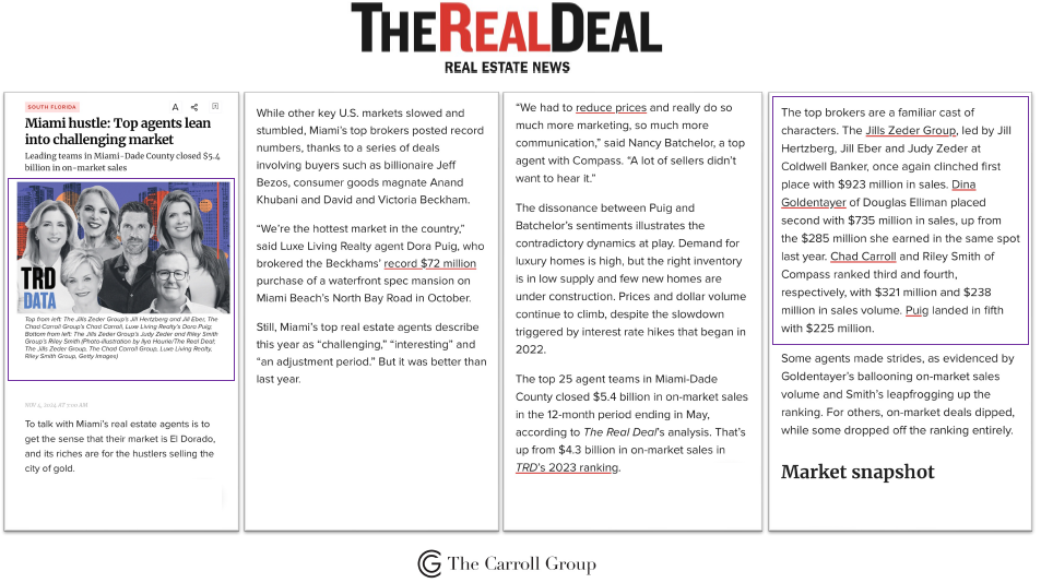 Miami hustle: Top agents lean into challenging market