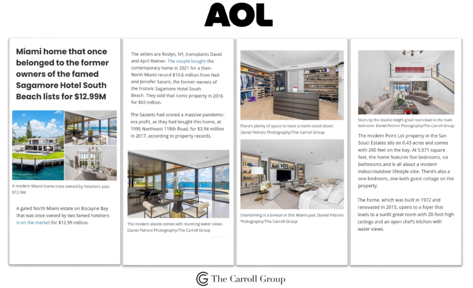 Miami home that once belonged to the former owners of the famed Sagamore Hotel South Beach lists for $12.99M