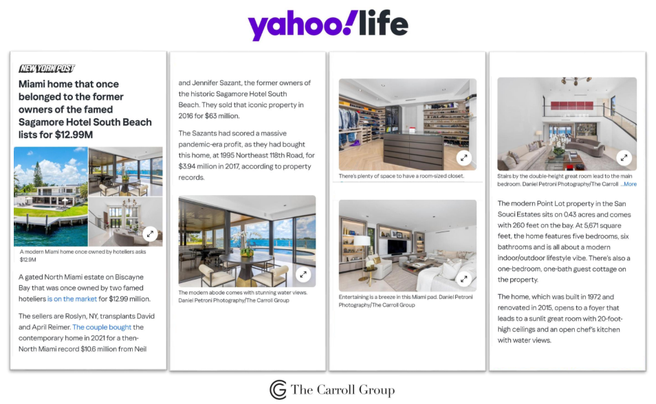 Miami home that once belonged to the former owners of the famed Sagamore Hotel South Beach lists for $12.99M