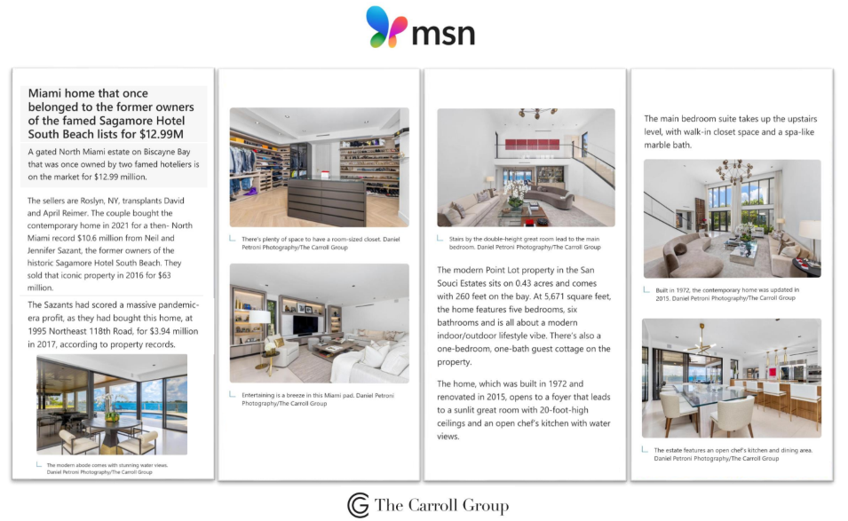 Miami home that once belonged to the former owners of the famed Sagamore Hotel South Beach lists for $12.99M