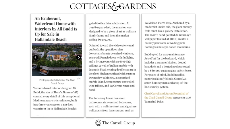 An Exuberant, Waterfront Home with Interiors by Ali Budd Is Up for Sale in Hallandale Beach