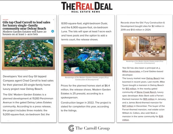 Gils tap Chad Carroll to lead sales for luxury single-family community near Delray Beach