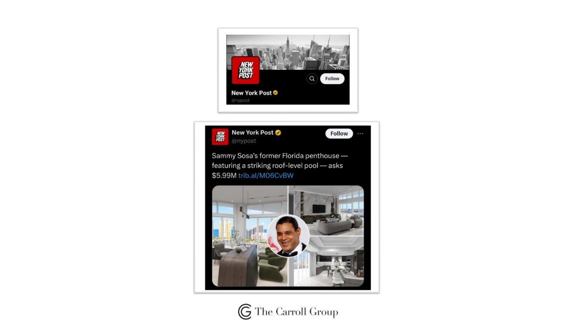 Sammy Sosa’s former Florida penthouse – featuring a striking roof-level pool – asks $5.99M