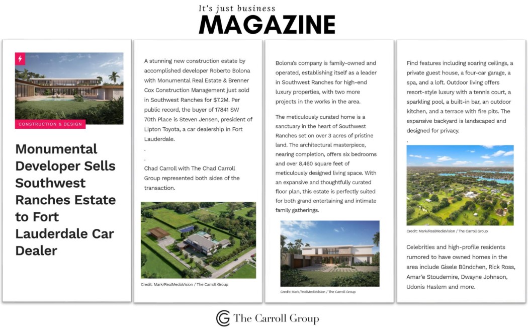 Monumental Developer Sells Southwest Ranches Estate to Fort Lauderdale Car Dealer