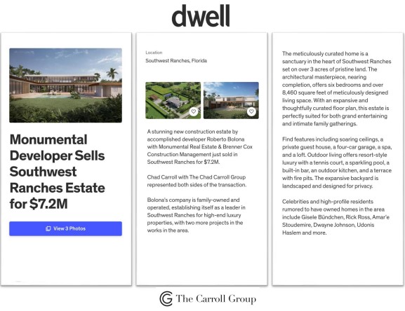 Monumental Developer Sells Southwest Ranches Estate for $7.2M