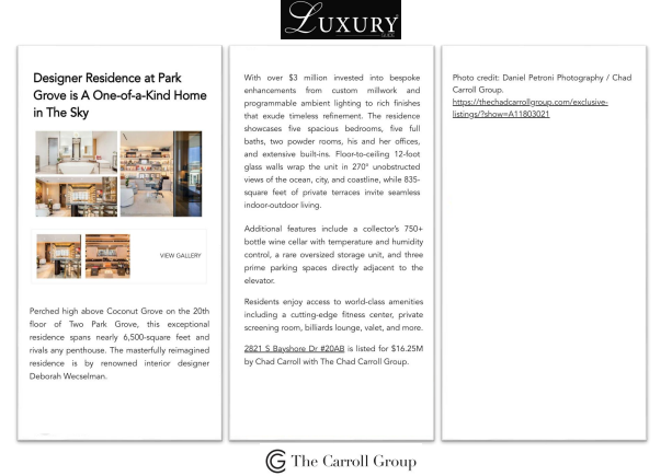 Designer Residence at Park Grove is A One-of-a-Kind Home in The Sky