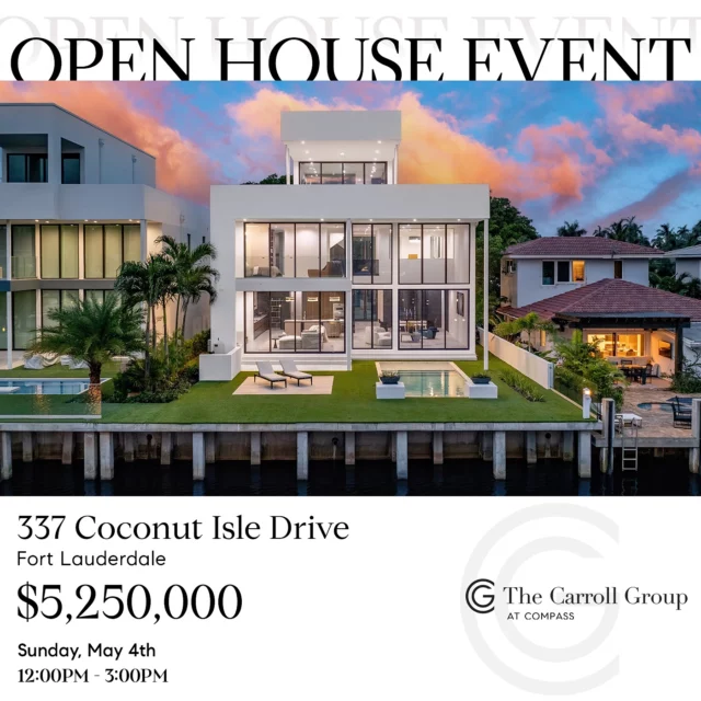 The Carroll Group’s Doors Are Open! 🔑 Join us this Saturday and Sunday at our open house events 💥

See You There 👀✨
_ 
#TheCarrollGroup #OpenHouse #LuxuryListings #WeekendEvents #SouthFlorida