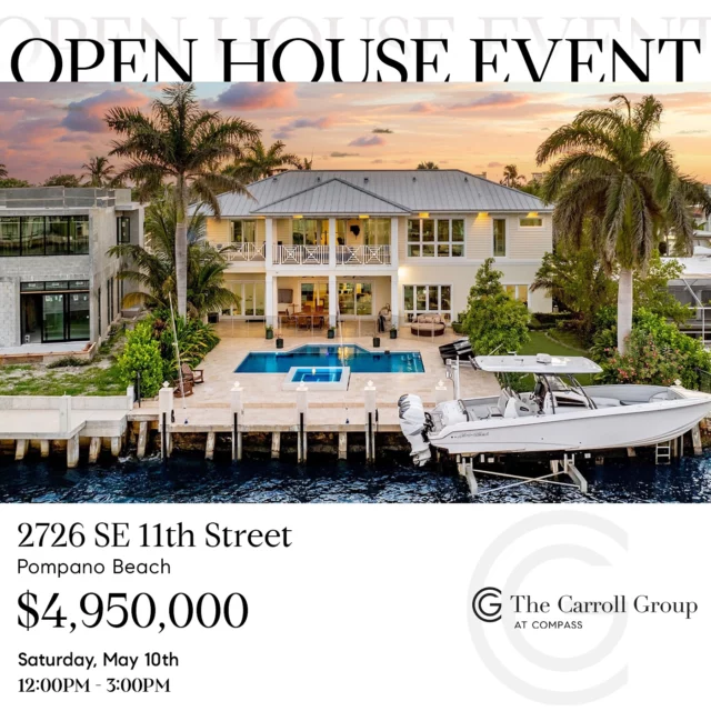 The Carroll Group’s Doors Are Open! 🔑 Join us this Saturday our open house events 💥

See You There 👀✨
_ 
#TheCarrollGroup #OpenHouse #LuxuryListings #WeekendEvents #SouthFlorida