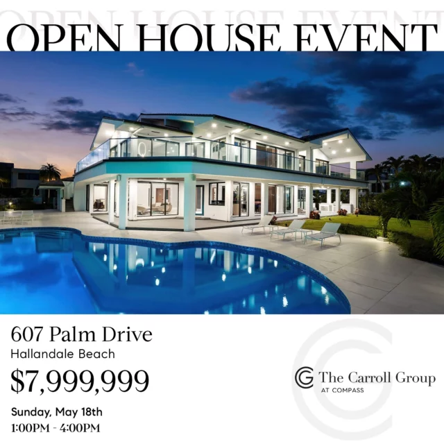 The Carroll Group Is 𝗢𝗣𝗘𝗡! 🔑 | Part 1️⃣ — Join Us This Saturday & Sunday For A Weekend Full Of Open House Events!💥

See You There 👀 🏠 ✨ 
_ 
#TheCarrollGroup #OpenHouse #LuxuryListings #WeekendEvents #SouthFlorida