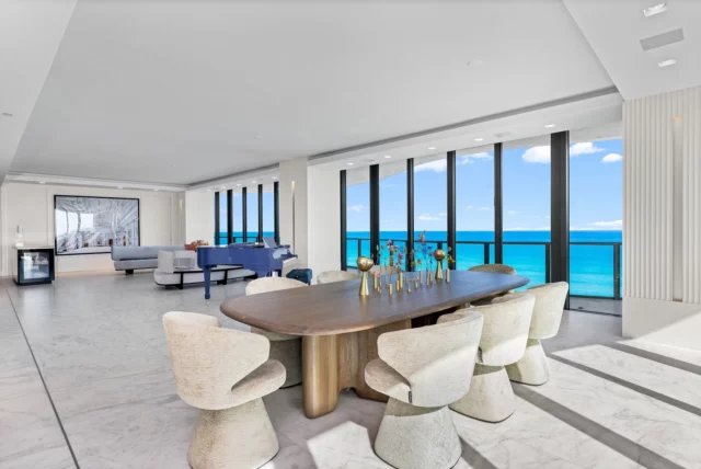 Oceanfront Opulence at Regalia #6✨ | Offered at: $10,750,000
​
Welcome to 19575 Collins Ave #6, Sunny Isles Beach, FL 33160📍
​
Indulge in the epitome of oceanfront opulence at Regalia On The Ocean No. 6, where 360° panoramic views of the glistening coastline unfold before you. Spanning nearly 5,000 sq ft of masterfully designed living space, this remarkable residence boasts 4 exquisite bedrooms, 5.5 spa-inspired bathrooms, and a vast 2,100 sq ft wraparound terrace. With soaring 10-ft ceilings, floor-to-ceiling windows, and custom marble floors, every detail exudes sophisticated elegance. A cutting-edge smart home, custom lighting, and automated shades enhance the living experience. Exclusive amenities, including a private wine cellar, business center, and world-class spa, redefine luxury living. Schedule your private tour today!
​
📍| Sunny Isles Beach, FL
🛏️| 4 Bedrooms
🛁| 5 Bathrooms | 1 Half Bathroom
📐| 4992 Interior Square Feet 
🌊| Vast 2,100 Square Feet Wraparound Terrace
​
Want More Details? 
📲| 305.400.9507
✉️| Info@TheChadCarrollGroup.Com
​
@chadcarroll | @thecarrollgroup | @compassfl